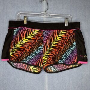 Raya Sun Swim Shorts Rainbow Zebra Print Y2K Women's Cheetah Print Size XL